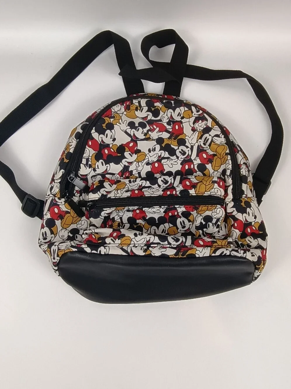 Disney Mickey Mouse Pattern Kids Backpack in Black, Red, White, Gold